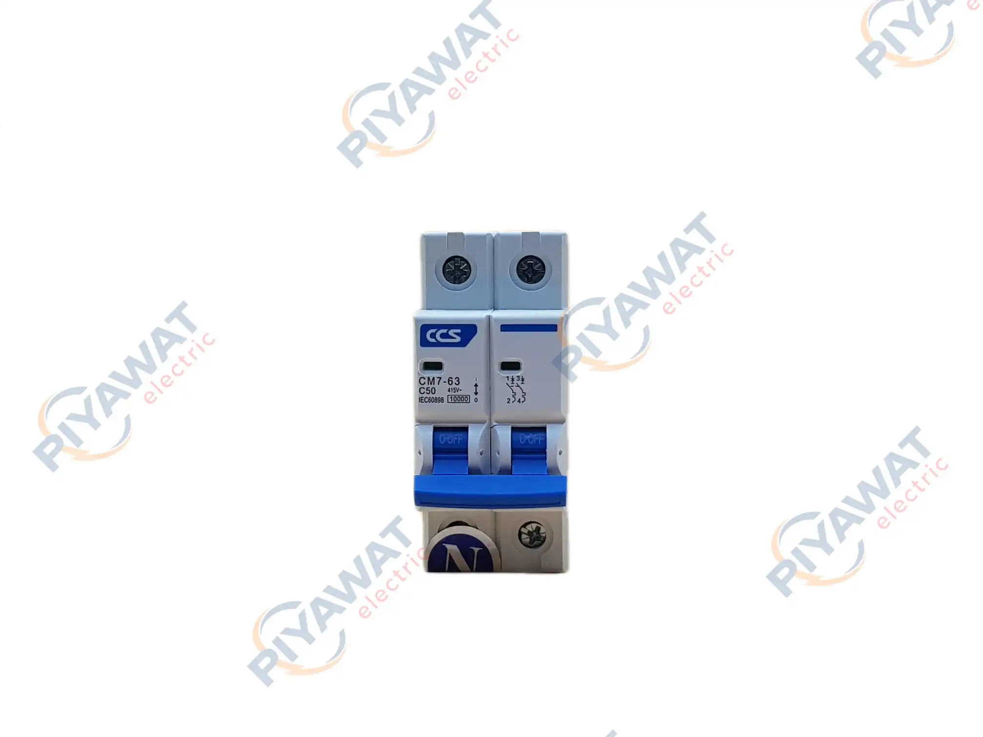 เซอร์กิตเบรกเกอร์ 2P 50A 6kA CCS CM7-63 C50 2