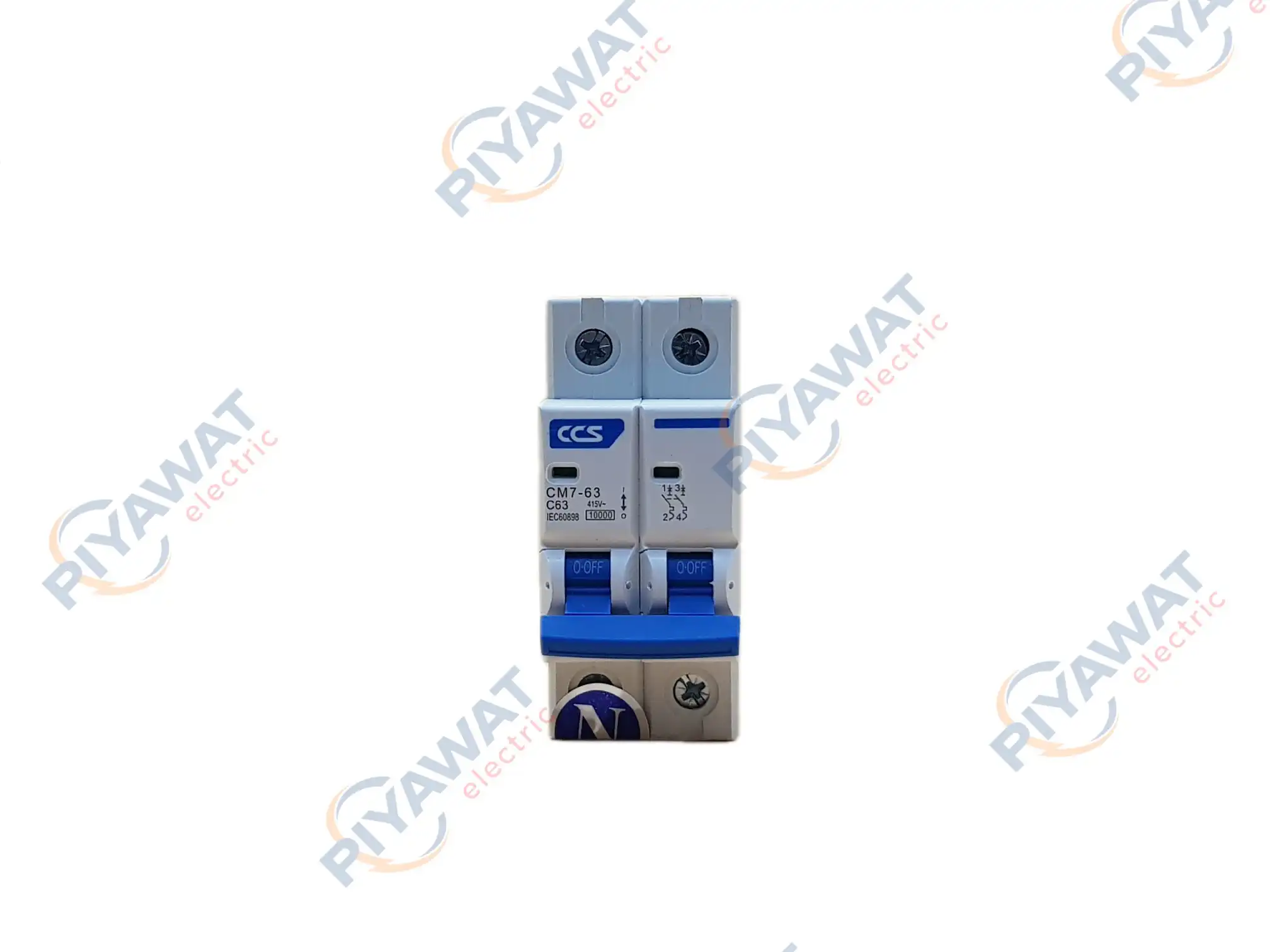 เซอร์กิตเบรกเกอร์ 2P 63A 6kA CCS CM7-63 C63 2