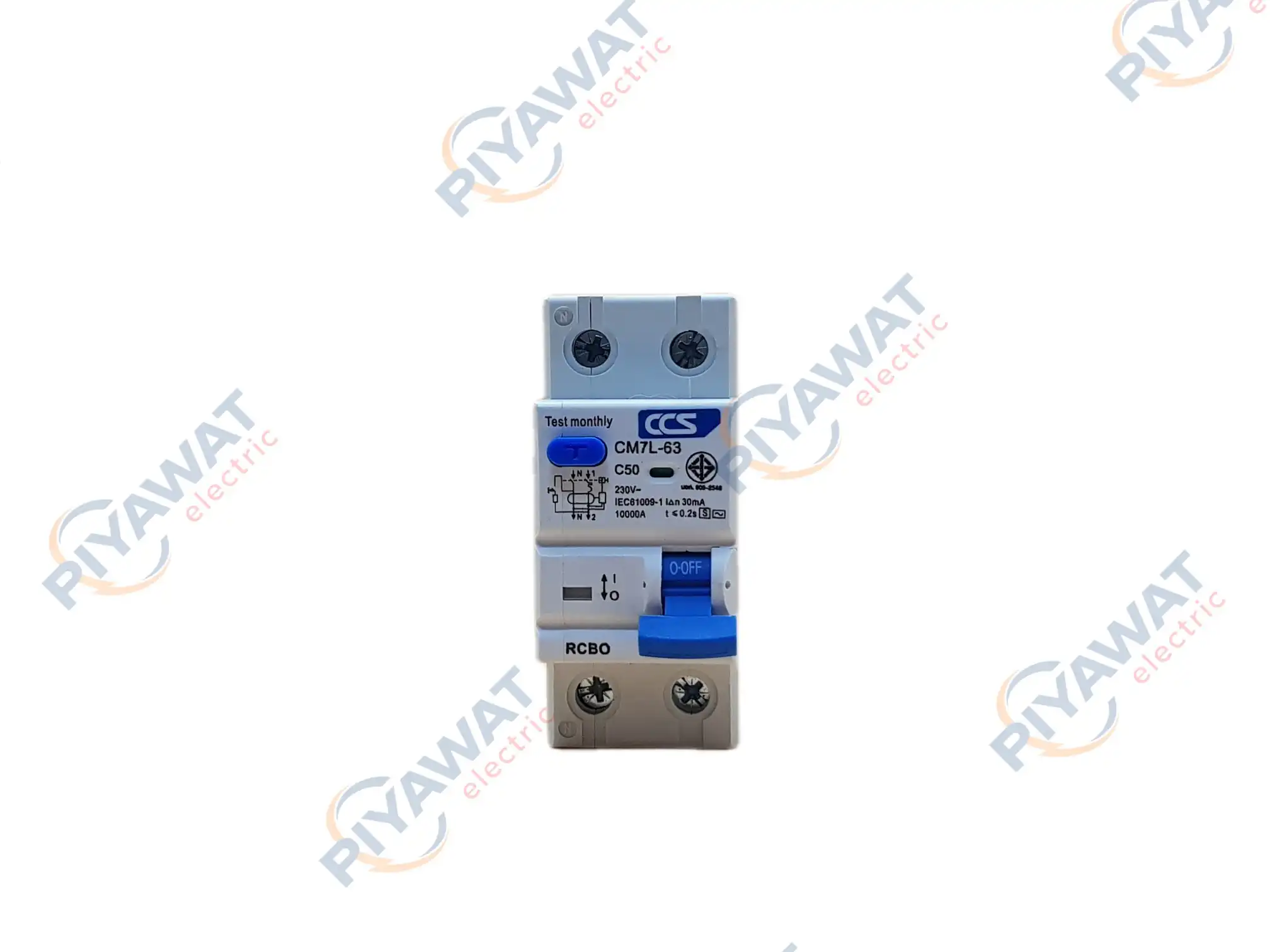 เซอร์กิตเบรกเกอร์กันดูด 2P 50A 10kA CCS CM7L-63 C50 2