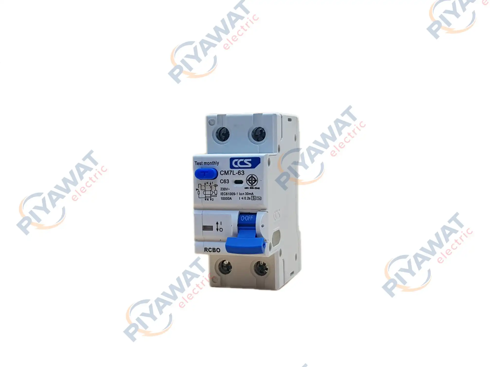 เซอร์กิตเบรกเกอร์กันดูด 2P 63A 10kA CCS CM7L-63 C63