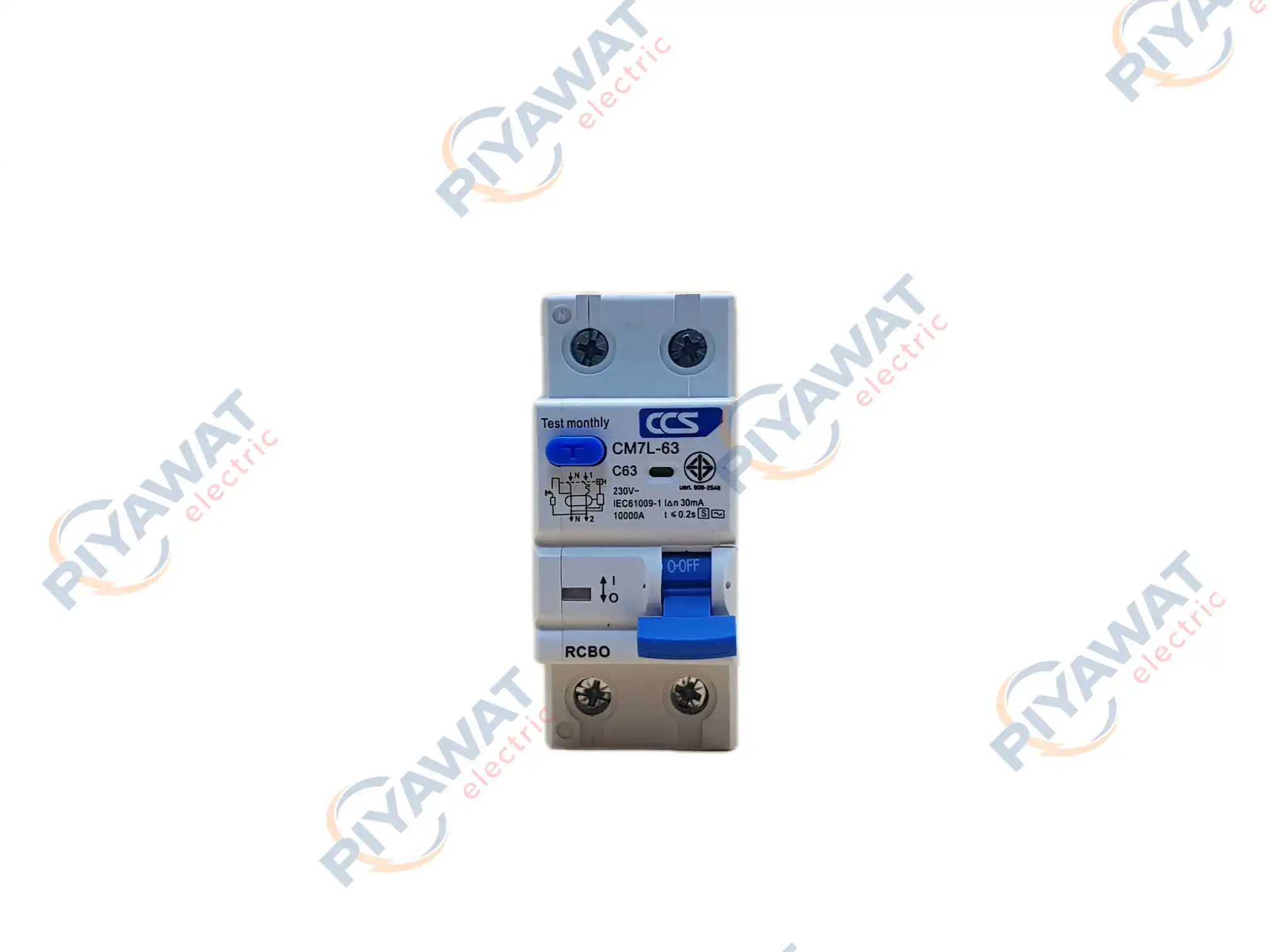 เซอร์กิตเบรกเกอร์กันดูด 2P 63A 10kA CCS CM7L-63 C63 2