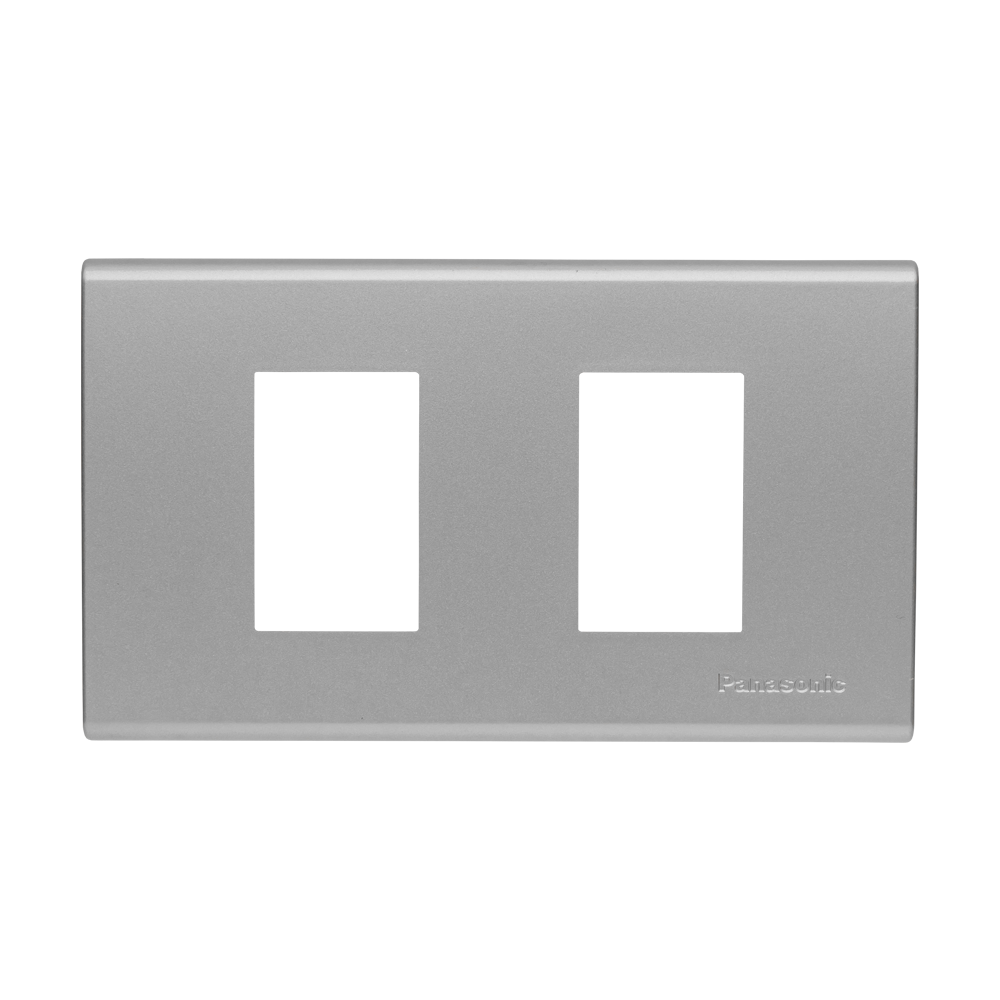 ฝาพลาสติก 2 ช่อง PANASONIC WIDE WEG6802MW สีเงิน 1